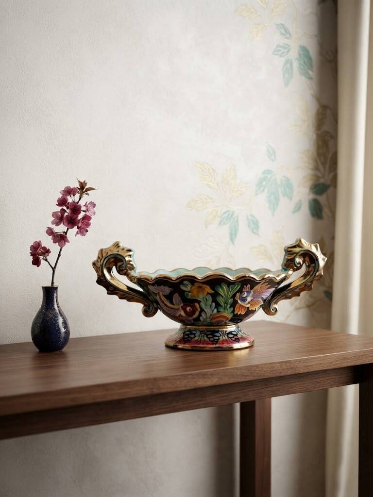 Large vintage ceramic bowl / centrepiece - Cerdazur Monaco