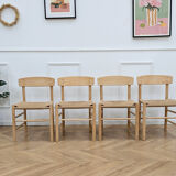 4 vintage Scandinavian chairs model J39 Folkestol