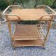 wheeled wicker dessert trolley, console, vintage