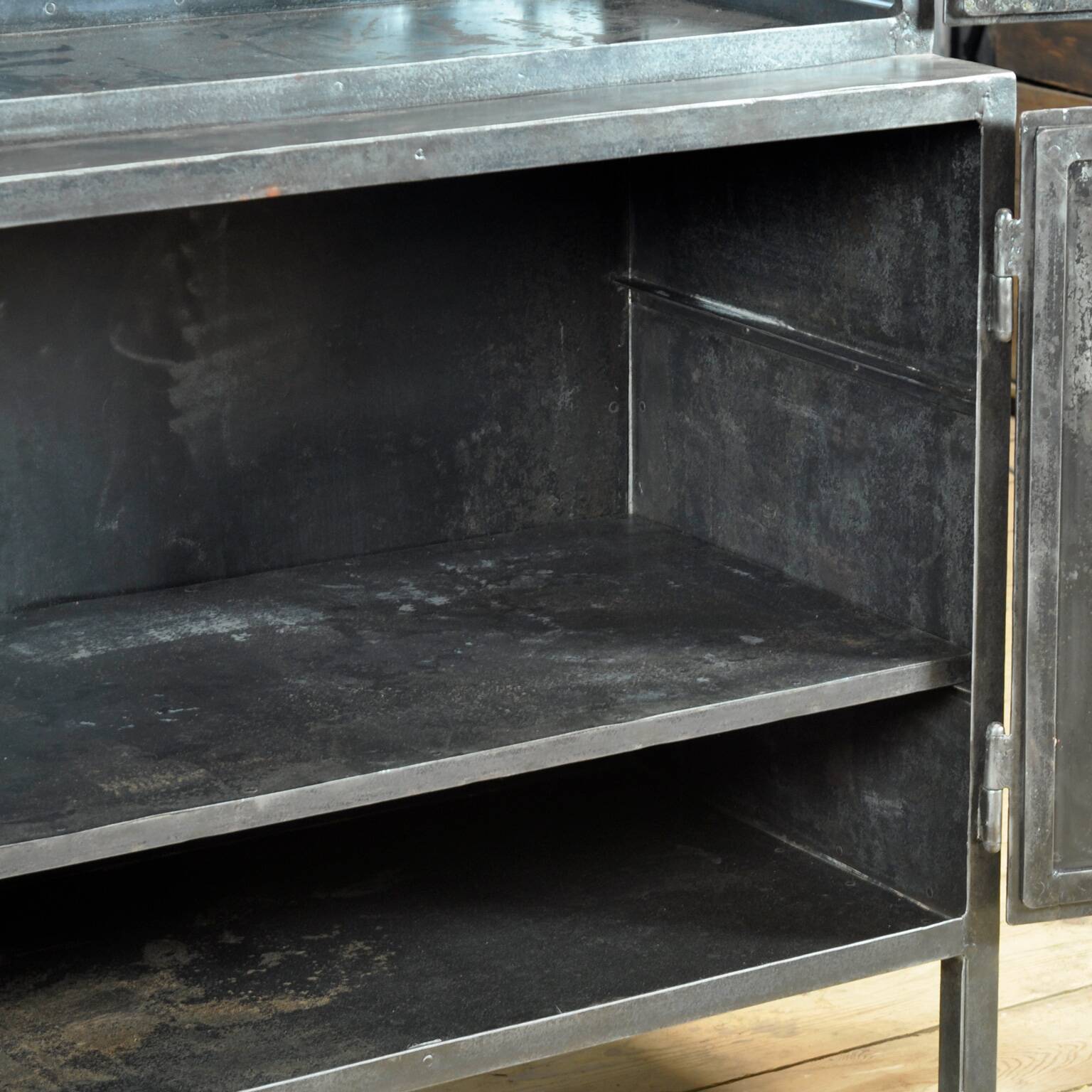 Polished iron medicine cabinet, 1930s