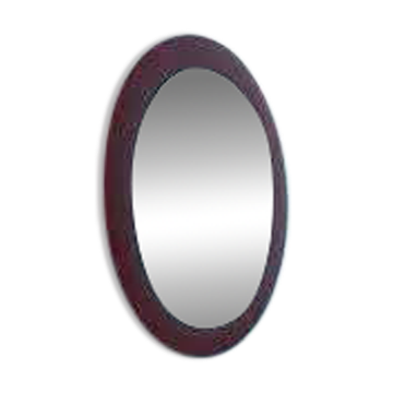Oval retro vintage wall mirror from the 60s/70s, round mirror.