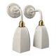 Paire d’appliques blanches en opaline