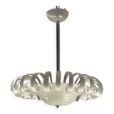 Venetian Chandelier in Iridescent White Murano Glass, Circa 1930