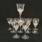 12 liquor glasses 50 cl in Arques crystal J G Durand model Florence