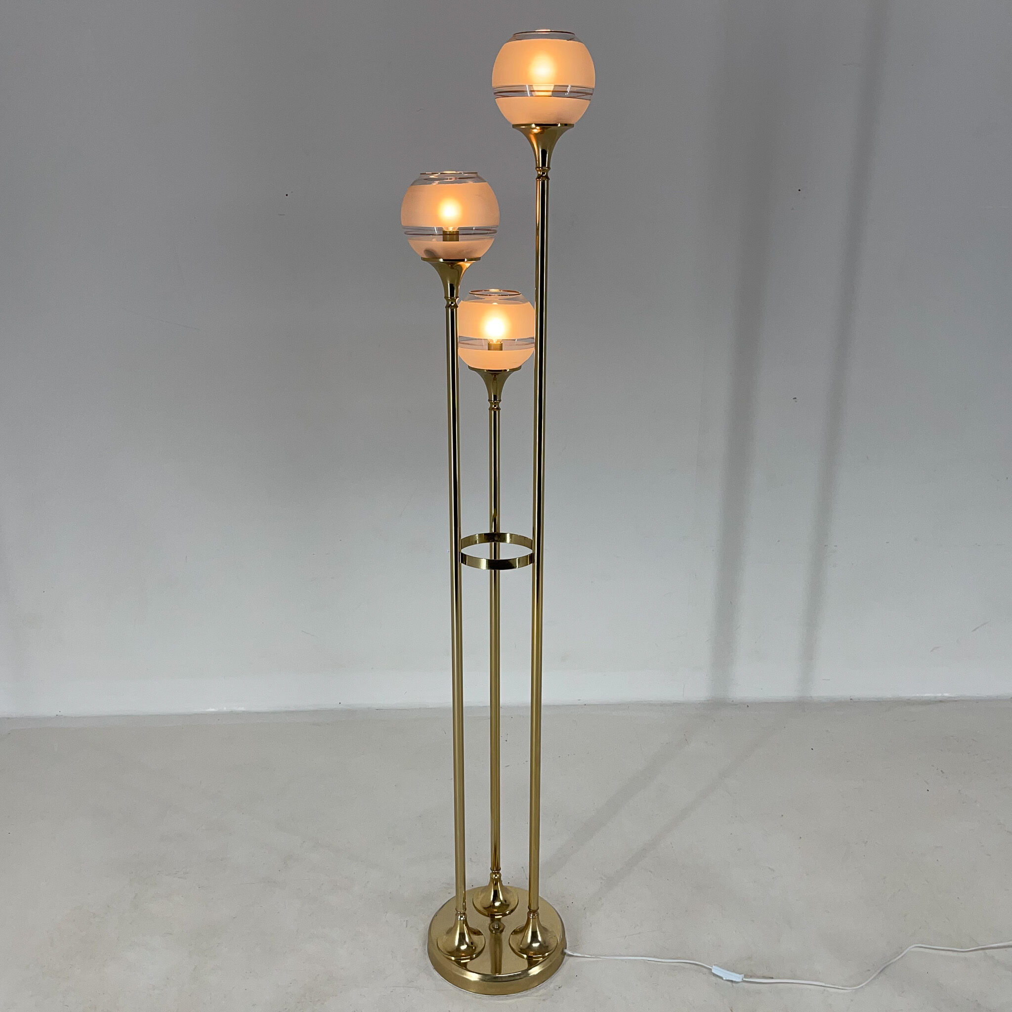 1970's italian metal & glass floor lamp