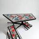 Vintage ceramic coffee table by Vallauris – floral and flat top