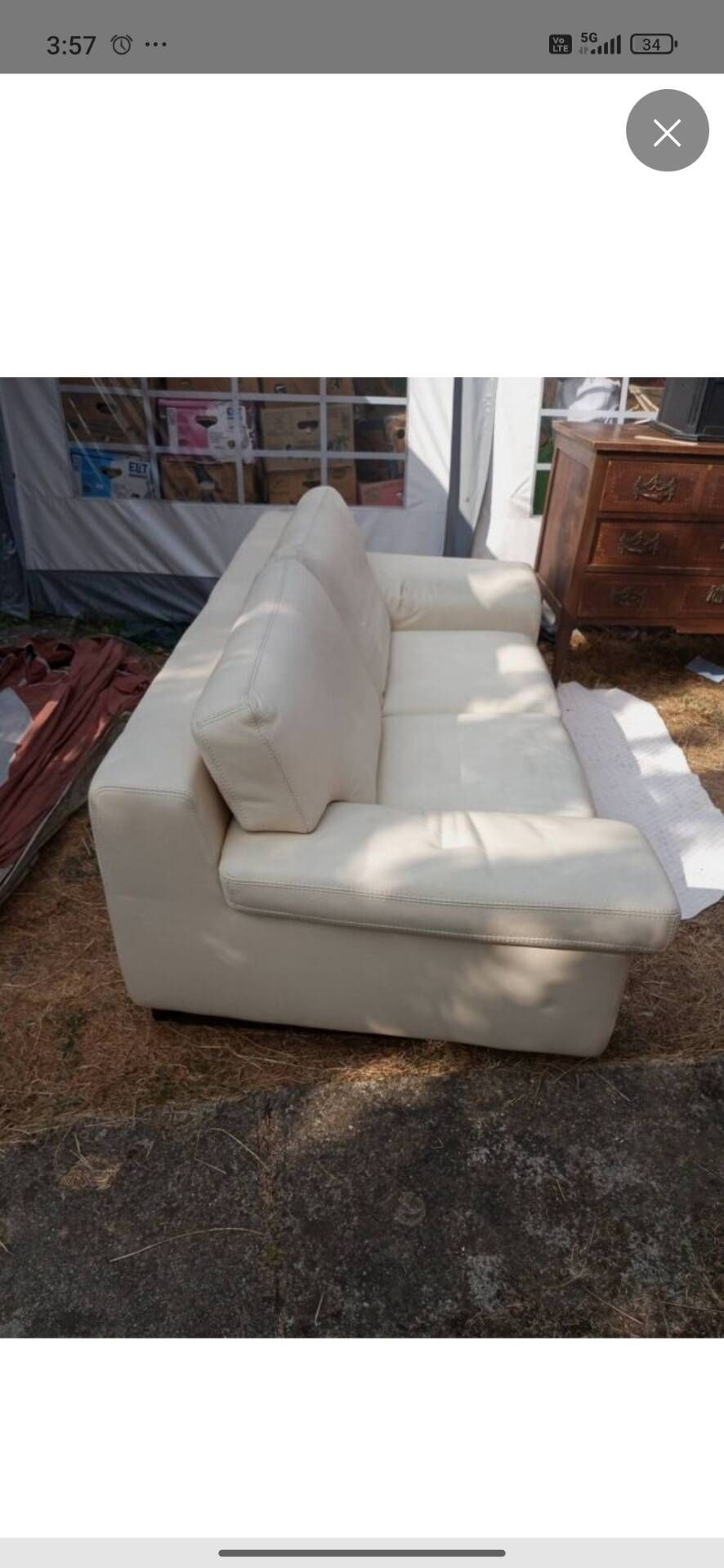 Canapé vintage en cuir 3 place