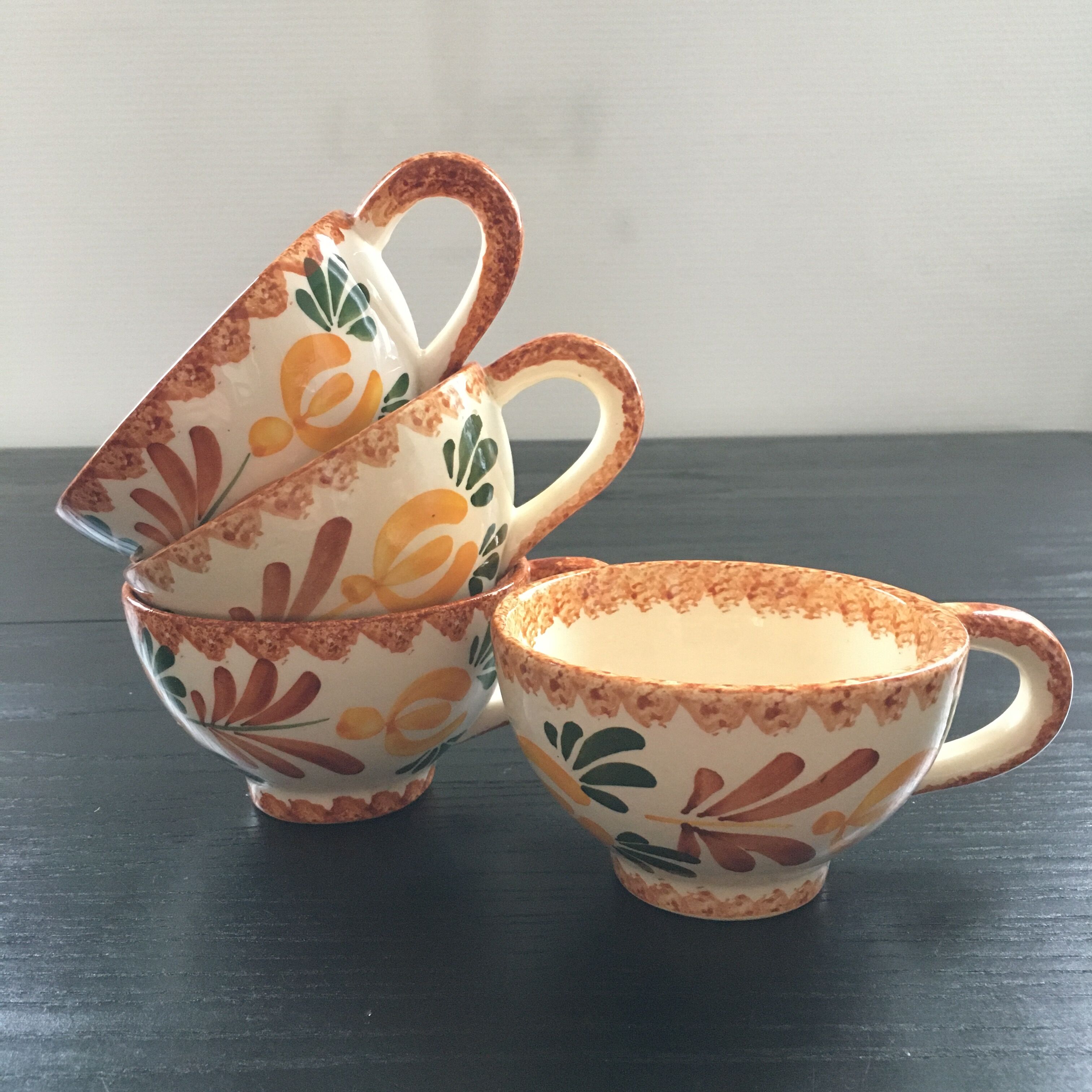 Set of 4 floral cider bowls
