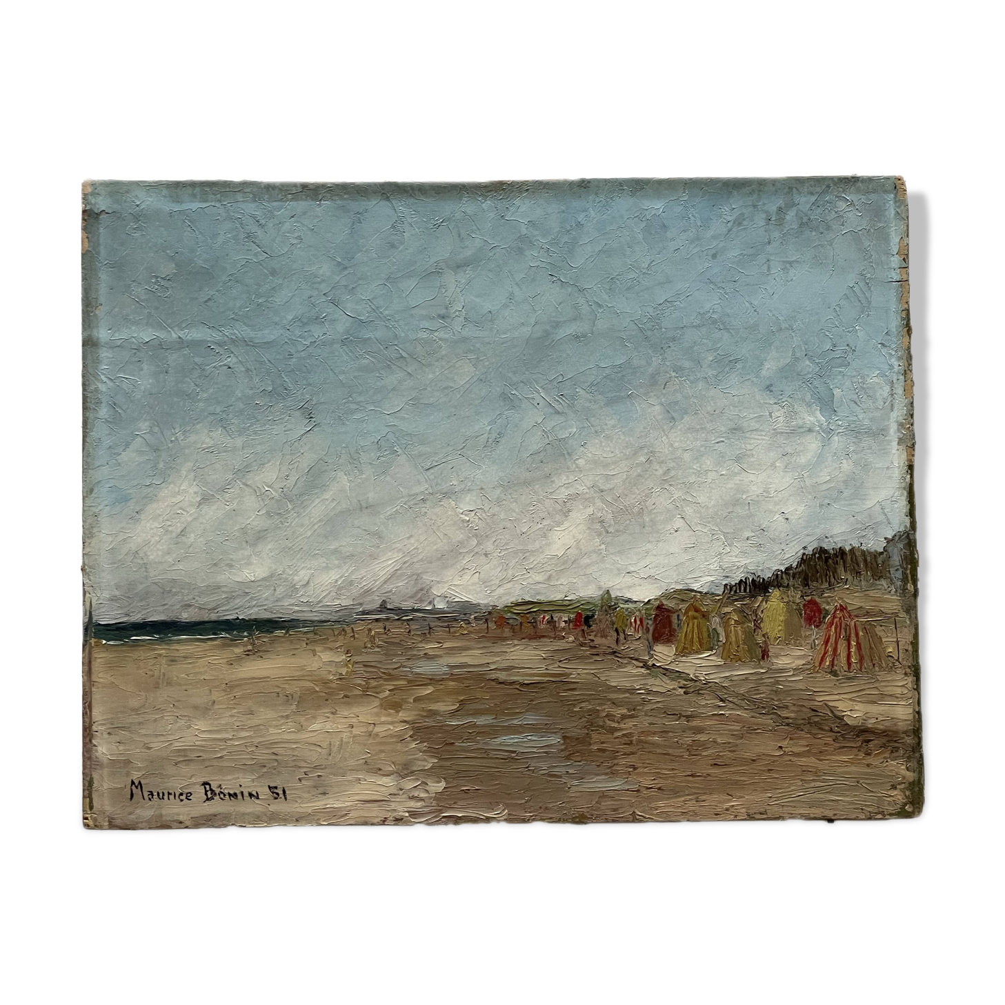 Maurice Bonin. Seaside 1951. Oil on panel 35 x 27cm