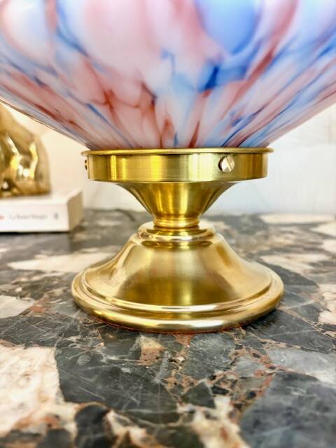 Fascinante  Lampe Art Déco en opaline multicolore