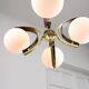 Mid-Century Modern Italian Brass and Opaline Chandelier