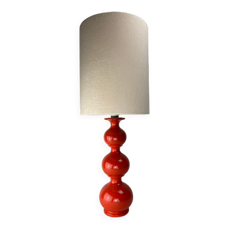 Ceramic space age bubble lamp with bouclé shade by Kaiser Leuchten Germany 1960s