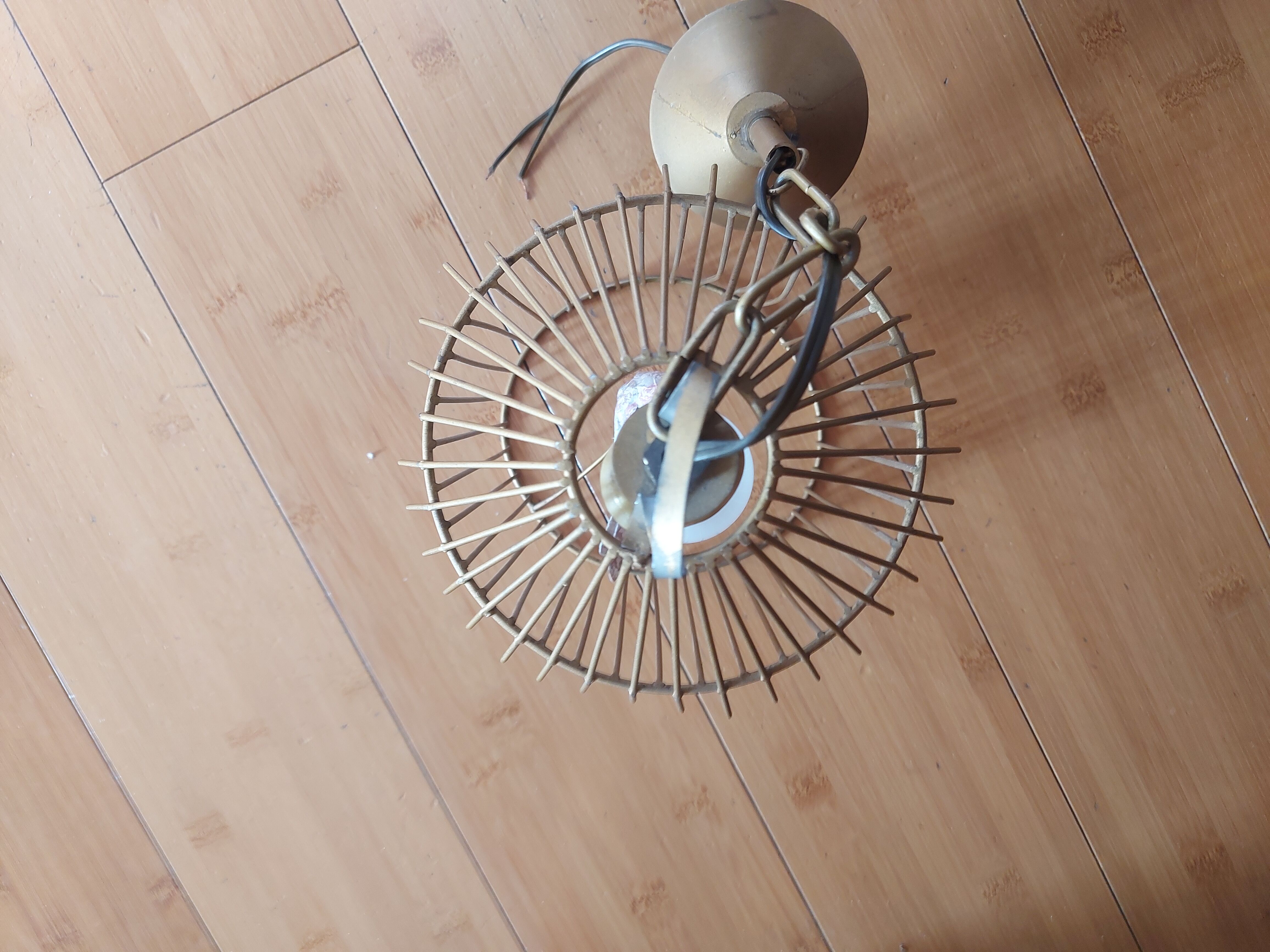 Vintage suspension in the shape of a bird cage