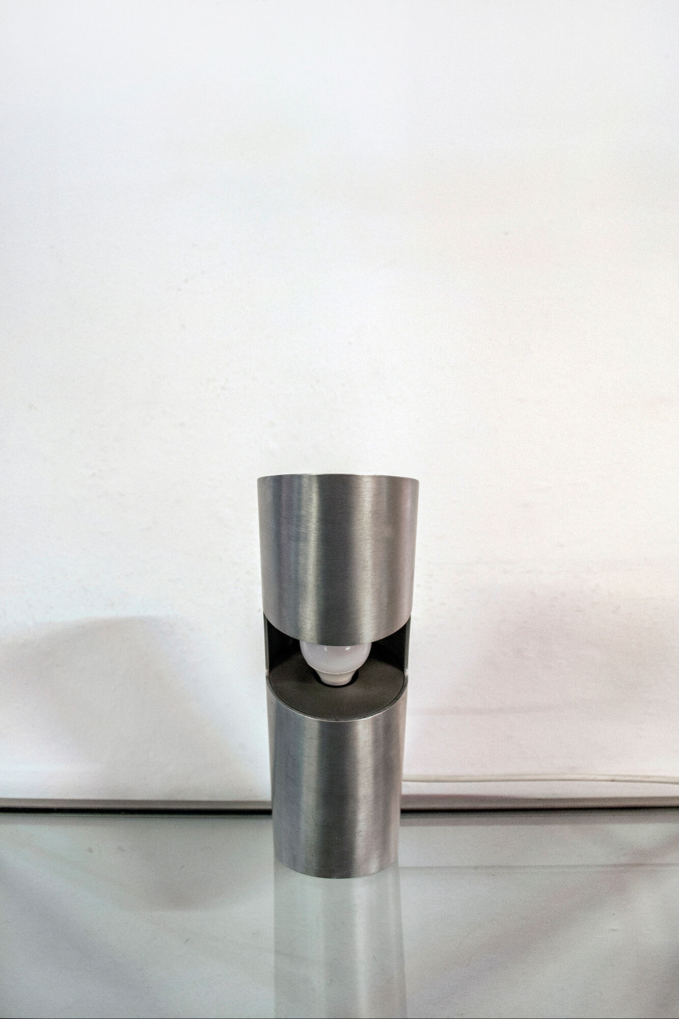 Chromed aluminium table lamp, Italy, 1970s