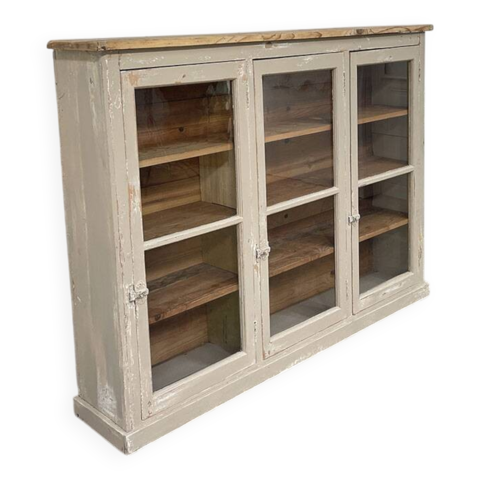 Old 1900 wooden grocery store display case with shelves
