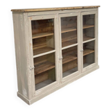 Ancienne vitrine à étagères d'épicerie 1900 en bois
