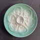 Niderviller sea-green earthenware oyster plates, set of 10 + dish