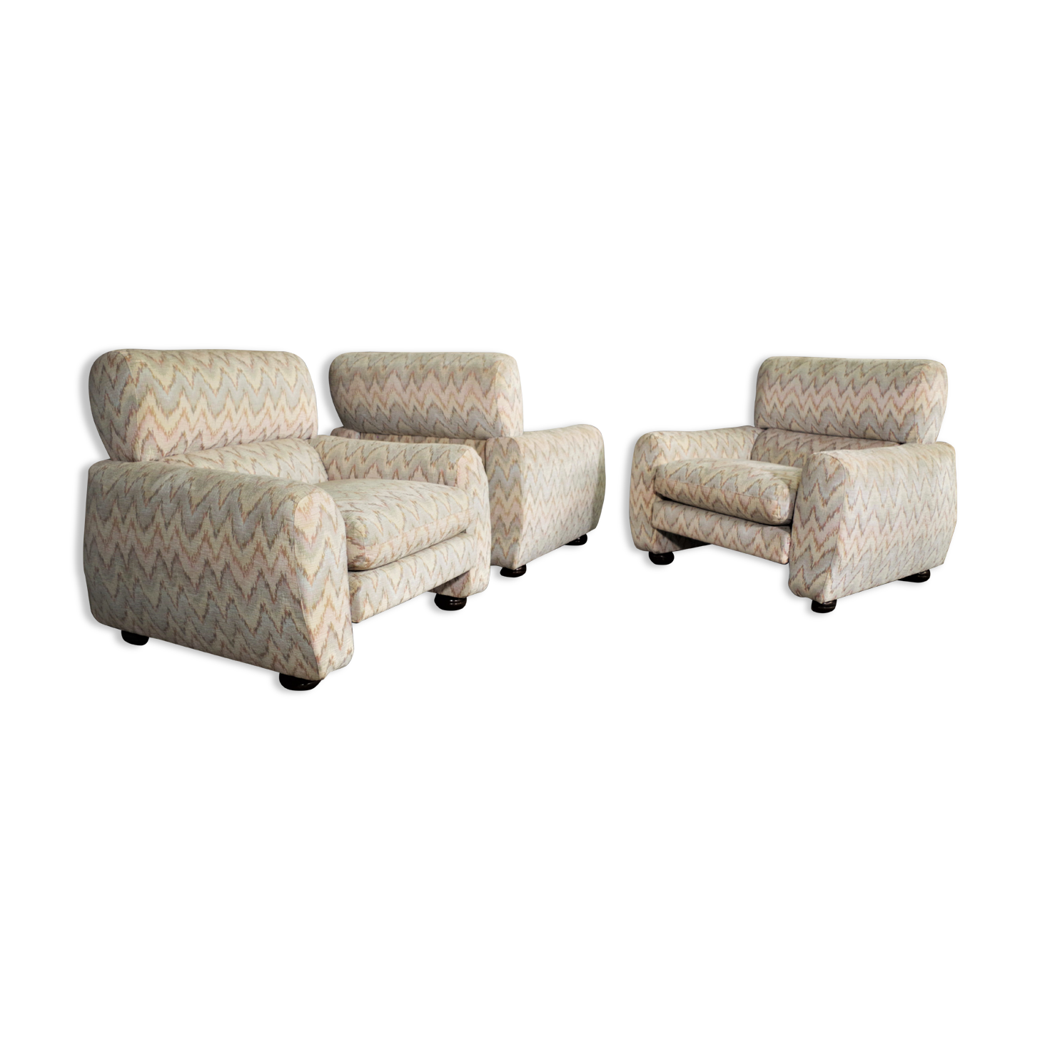 Missoni armchairs, 1970s, set of 3