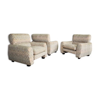 Missoni armchairs, 1970s, set of 3
