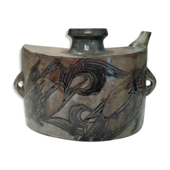 Vase gourde céramique émaillée Japon XXème