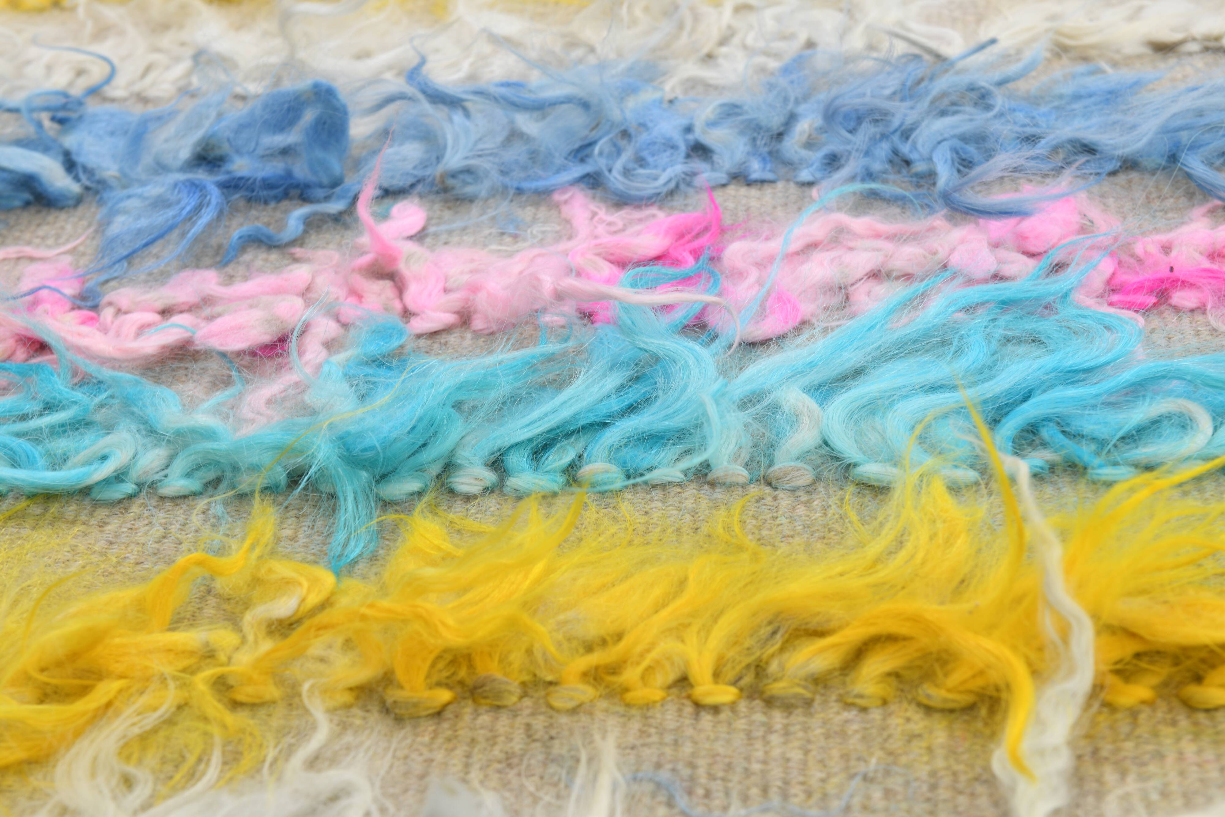 3x10 Pink & Blue Kilim Runner Rug, 94x294Cm