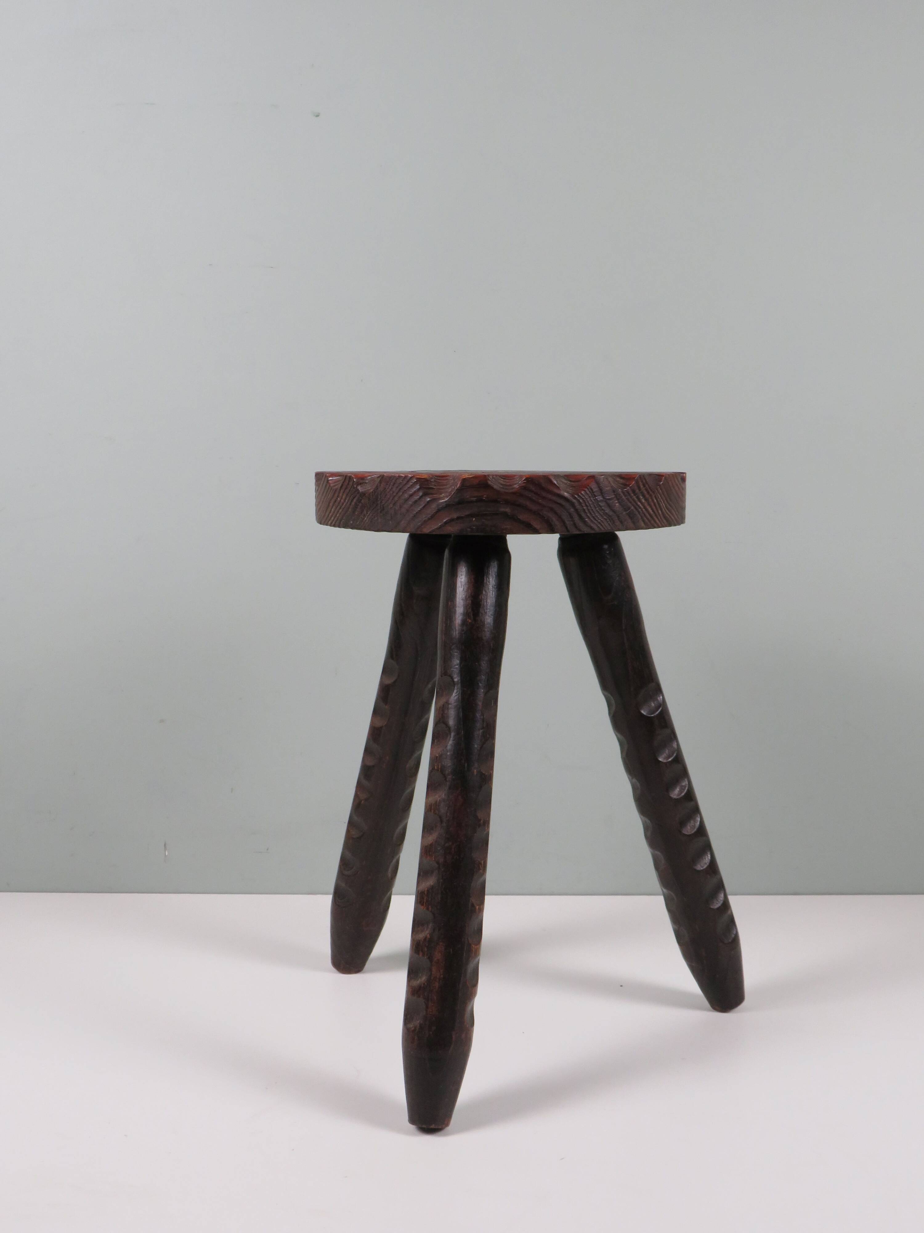Spanish brutalist tripod stool 1960