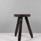 Tabouret brutaliste espagnol tripode 1960