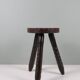 Tabouret brutaliste espagnol tripode 1960