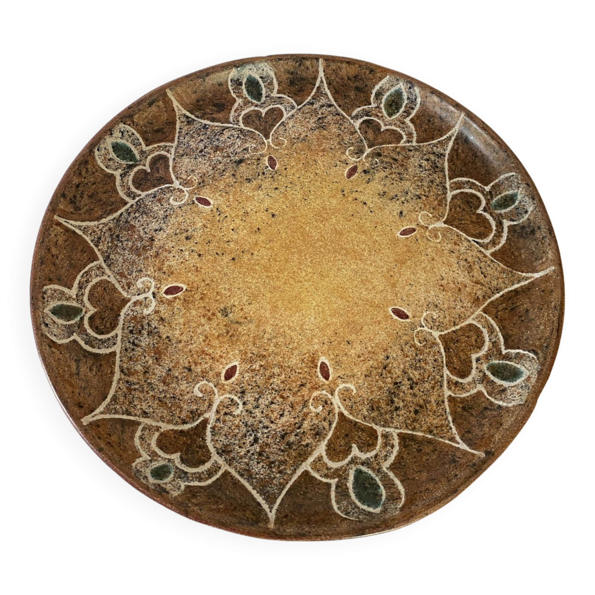 B.Buffat dish, 30 cm for the Grange aux Potiers 60s-70s