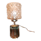 Lampe à poser, pied et abat-jour en verre, 1960