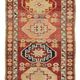 Handwoven vintage anatolian red runner carpet 89 cm x 384 cm