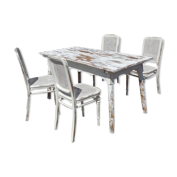 Ensemble table et 4 chaises Thonet XIX ème