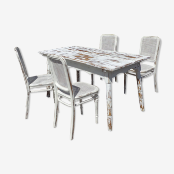 Set table + 4 chairs Thonet XIX th
