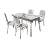 Thonet table and 4 chairs set, 19th century
