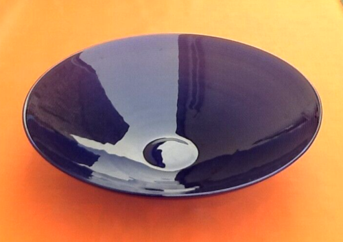 1970s Large cup / Fruit dish Cobalt blue glass tinted in the mass