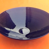 1970s Large cup / Fruit dish Cobalt blue glass tinted in the mass