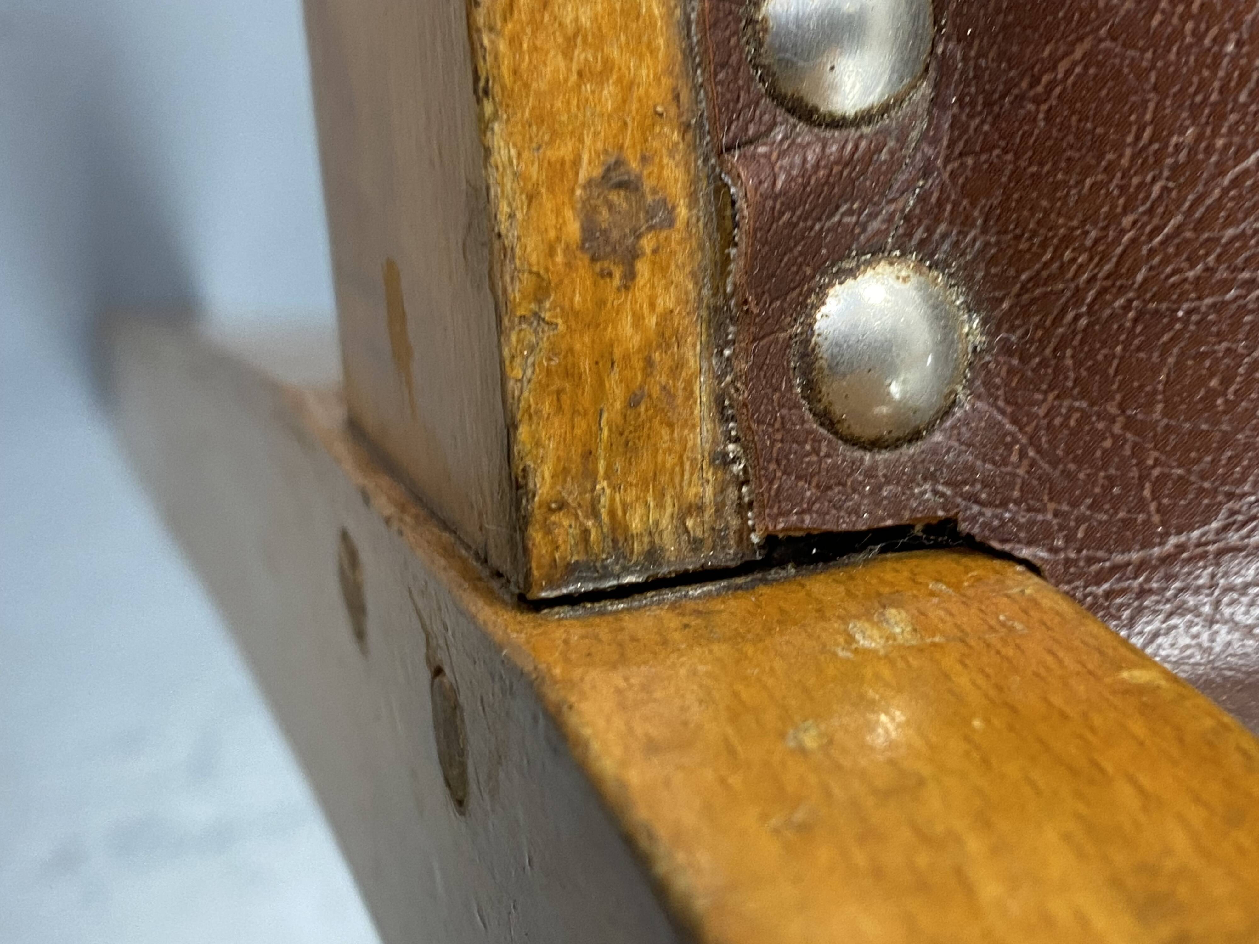 Wooden and leather chairs