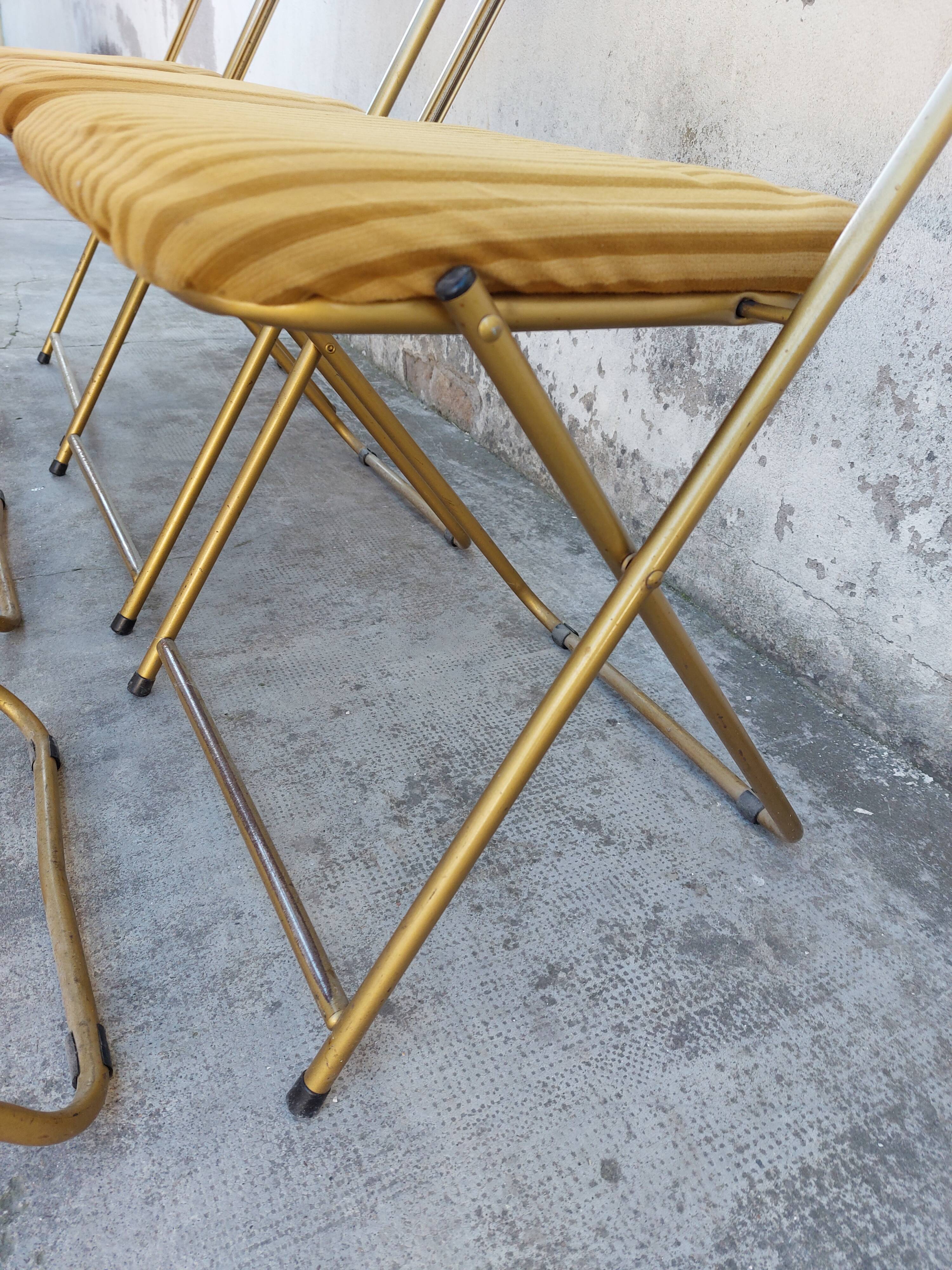 6 folding chairs Lafuma vintage 1970