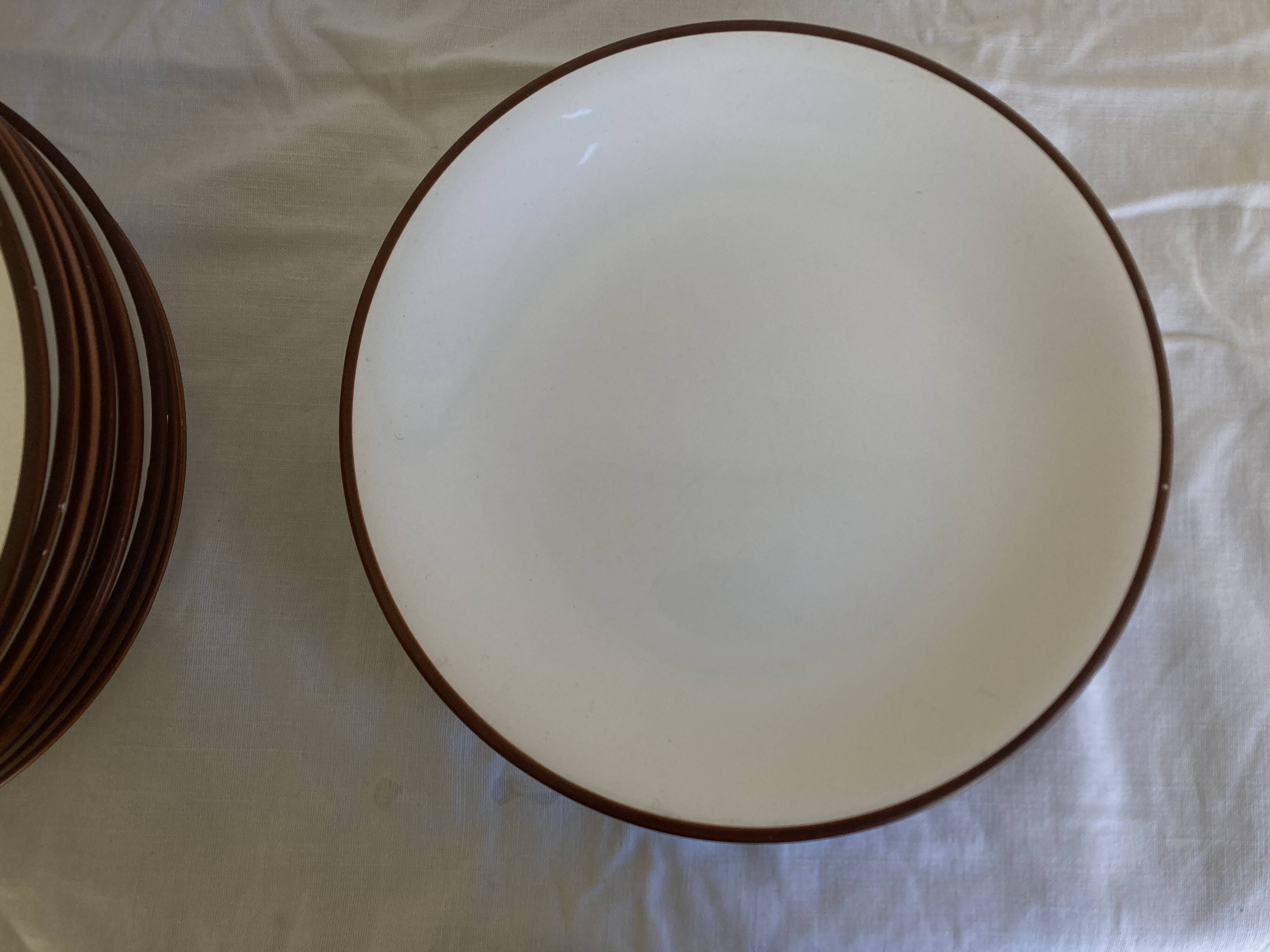 set of 12 flat plates in Siena enameled earthenware by KMK Scandinavian 1965