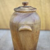 Olive wood lidded pot, storage pot, wooden pot, wooden box, storage pot, kitchen