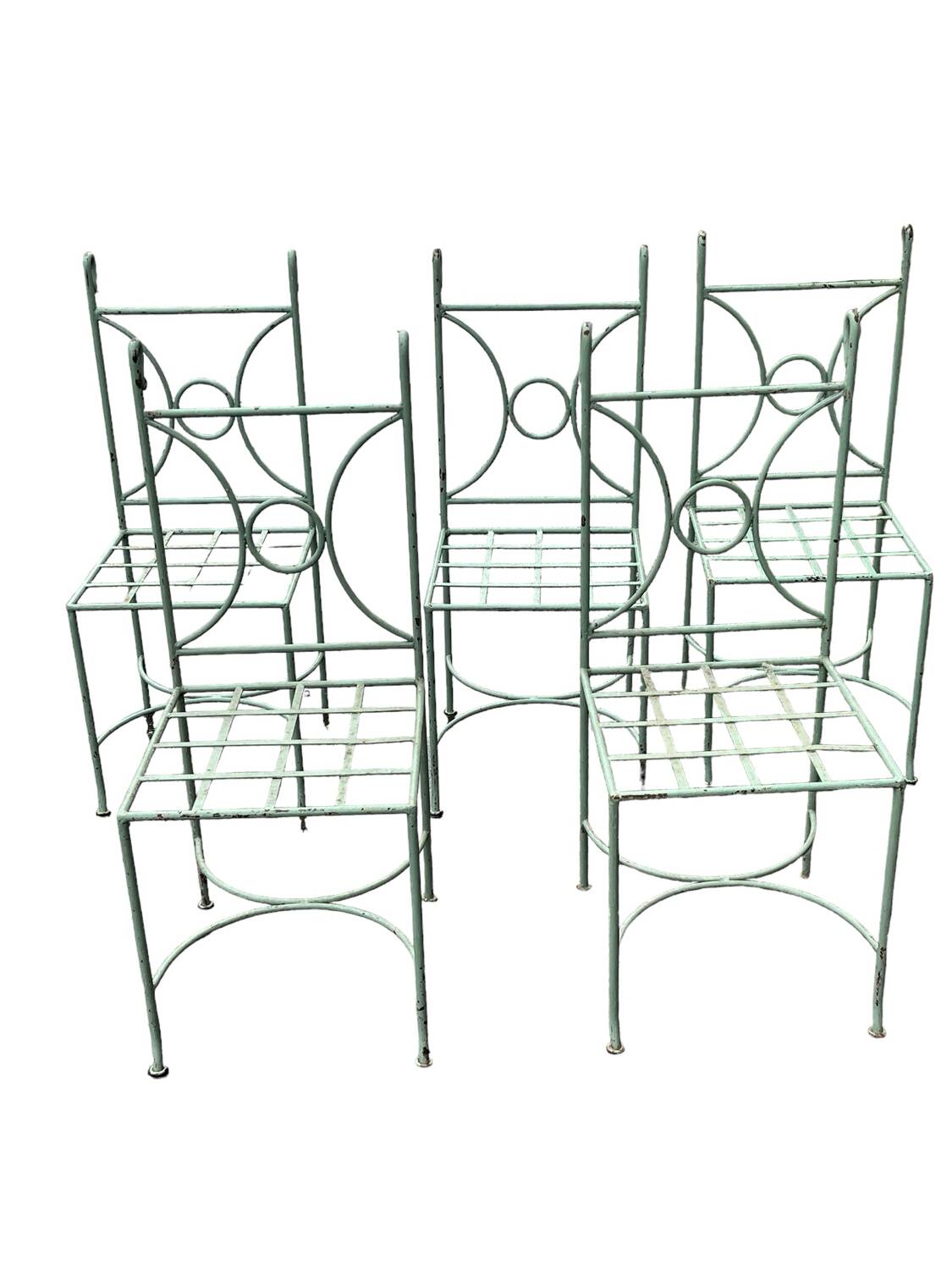 Set of 5 wrought iron garden furniture chairs