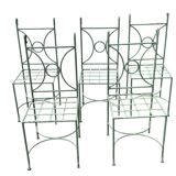 Set of 5 wrought iron garden furniture chairs