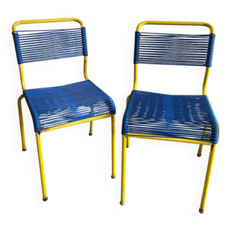 Paire de chaises scoubidou