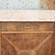 Art Deco sideboard in solid walnut and veneer – pink marble top