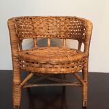 Wicker doll chair chair