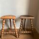 Pair of wooden milkman's stools turned brutalist