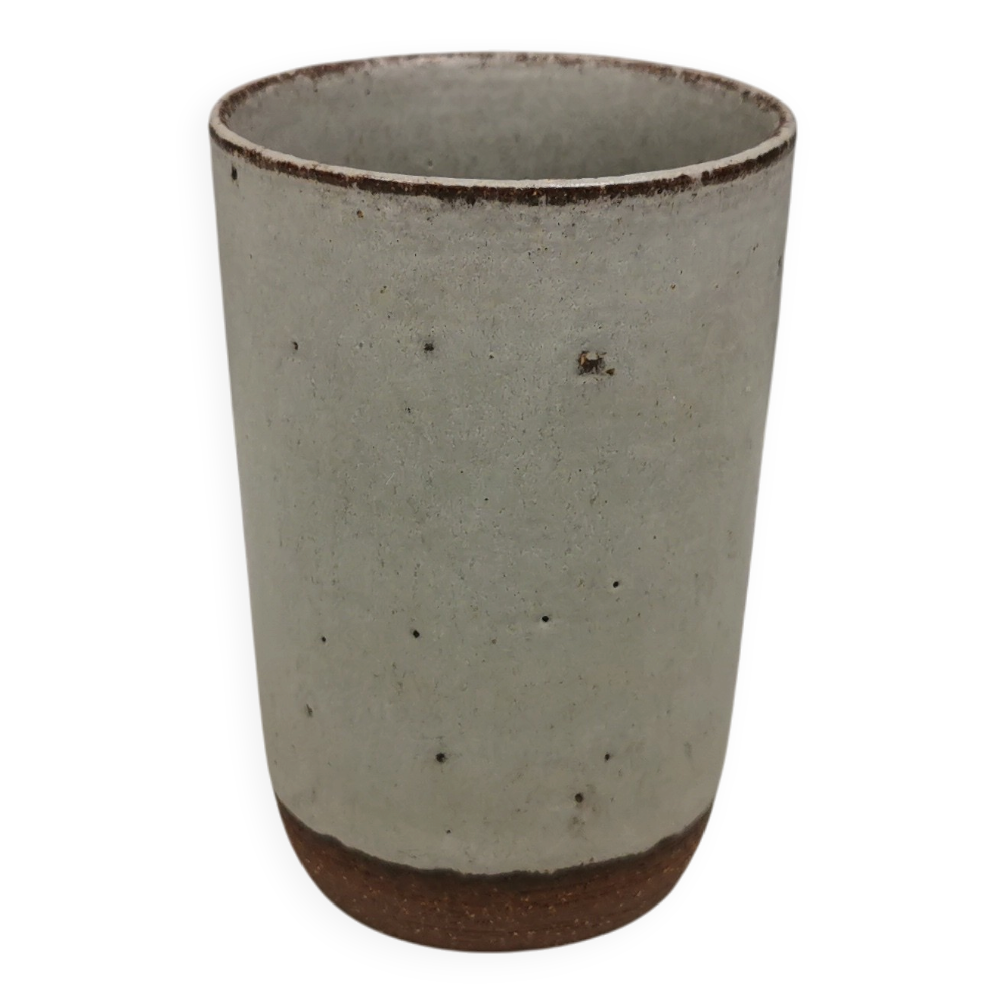 Danish Palshus small ceramic vase, Beige Gray Glaze, 1960s