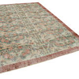 Turkish Hand-Knotted Decorative 1970s Beige Carpet 208 cm x 301 cm