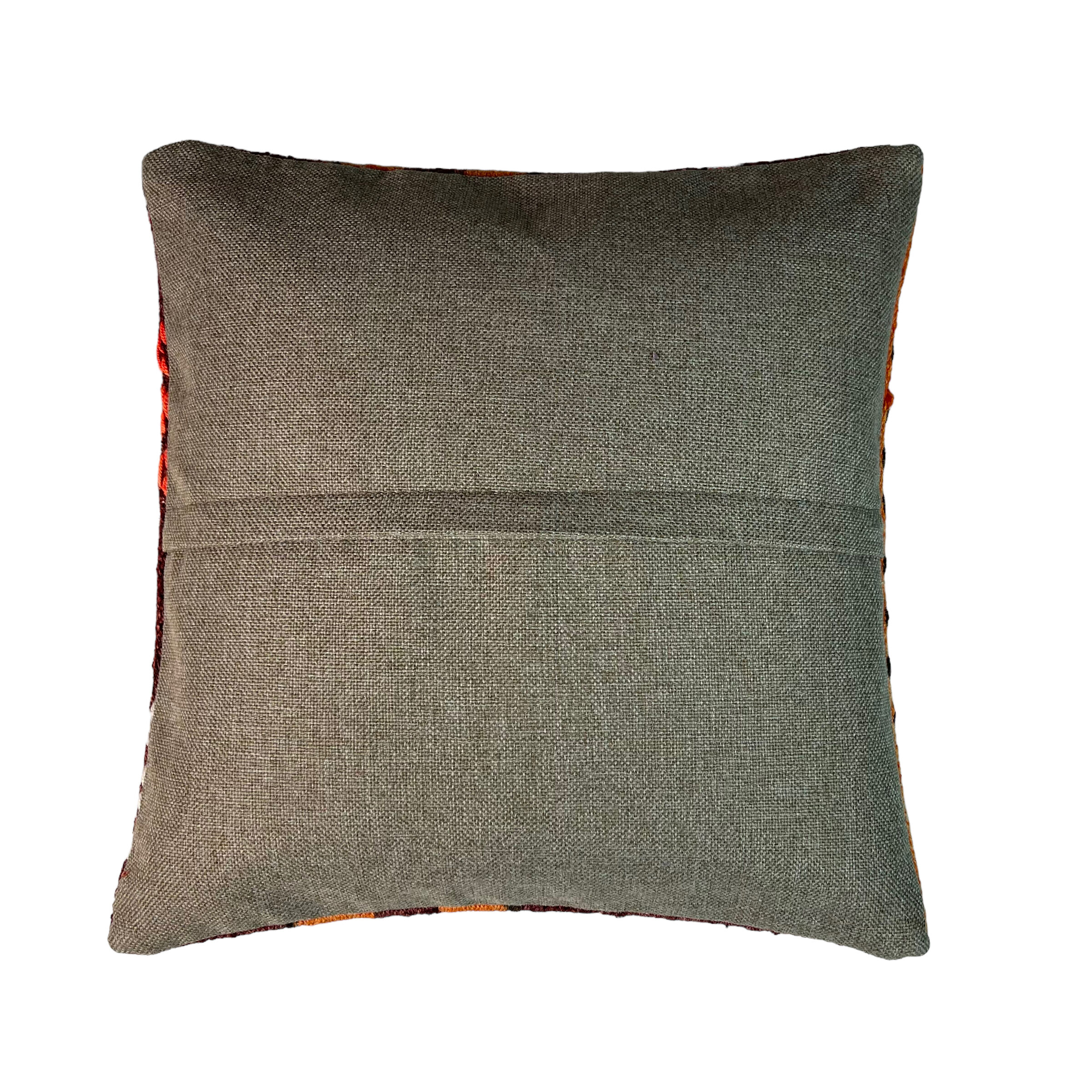 Vintage  Turkish kilim cushion cover , 40 x 40 cm