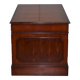 Partner desk with double pedestal in burr yew wood with decorated top.